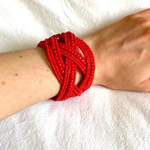 Handcrafted Artisan Beaded Cuff Bracelet